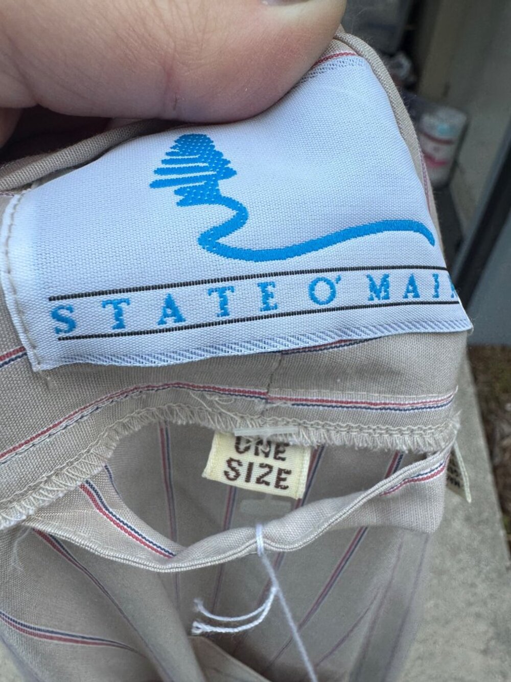 State O Maine Robe Mens One Size Cotton Blend Pinstripe Bathrobe NOS Vintage - Picture 5 of 8